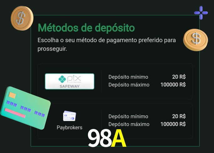 O cassino 98Abet oferece uma grande variedade de métodos de pagamento